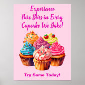Volledig bewerkbare Cupcake Phrase & Cupcake Foto Poster (Voorkant)