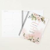 Volledig bewerkbare Elegante blush roze rozen euca Planner (Display)