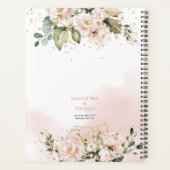 Volledig bewerkbare Elegante blush roze rozen euca Planner (Achterkant)