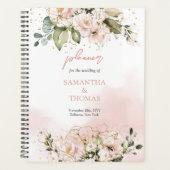 Volledig bewerkbare Elegante blush roze rozen euca Planner (Voorkant)