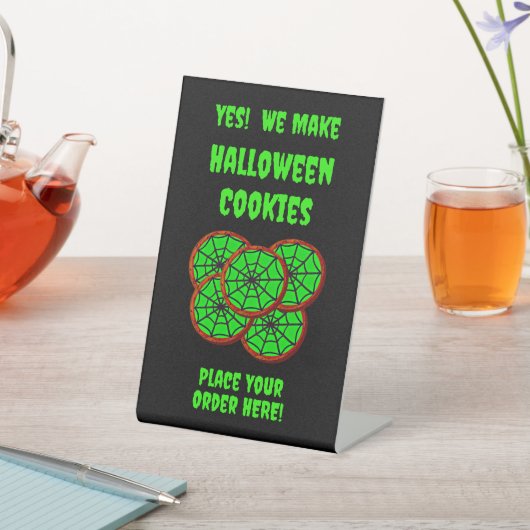 Volledig bewerkbare Halloween Cookies voor Cake St Reclamebord Met Voetstuk (Insitu)
