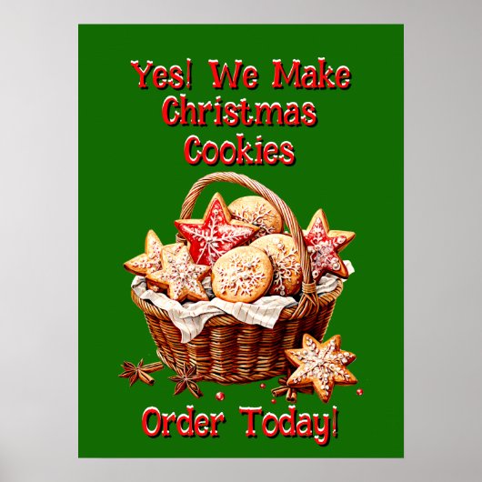 Volledig bewerkbare kerstkoekjes poster (Voorkant)