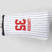 Volledig Bewerkbare Kleuren Baseball Jersey Strepe Golfheadcover (Voorkant)