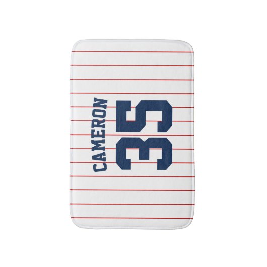 Volledig bewerkbare kleuren Baseball Jersey Stripe Badmat (Voorkant Verticaal)