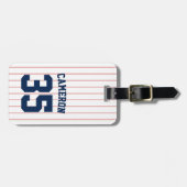 Volledig bewerkbare kleuren Baseball Jersey Stripe Bagagelabel (Voorkant horizontaal)