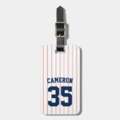 Volledig bewerkbare kleuren Baseball Jersey Stripe Bagagelabel (Voorkant verticaal)