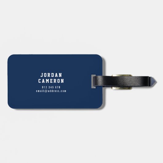 Volledig bewerkbare kleuren Baseball Jersey Stripe Bagagelabel (Achterkant horizontaal)