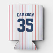 Volledig bewerkbare kleuren Baseball Jersey Stripe Blikjeskoeler (Achterkant)