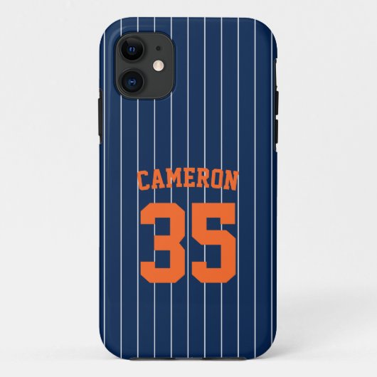 Volledig bewerkbare kleuren Baseball Jersey Stripe Case-Mate iPhone Case (Achterkant)