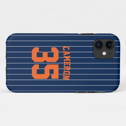 Volledig bewerkbare kleuren Baseball Jersey Stripe Case-Mate iPhone Case (Achterkant (horizontaal))