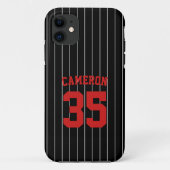 Volledig bewerkbare kleuren Baseball Jersey Stripe Case-Mate iPhone Case (Achterkant)
