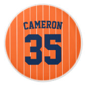 Volledig bewerkbare kleuren Baseball Jersey Stripe Keramische Knop (Voorkant)