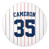 Volledig bewerkbare kleuren Baseball Jersey Stripe Keramische Knop (Voorkant)