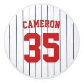 Volledig bewerkbare kleuren Baseball Jersey Stripe Keramische Knop (Voorkant)