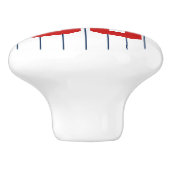 Volledig bewerkbare kleuren Baseball Jersey Stripe Keramische Knop (Zijkant)