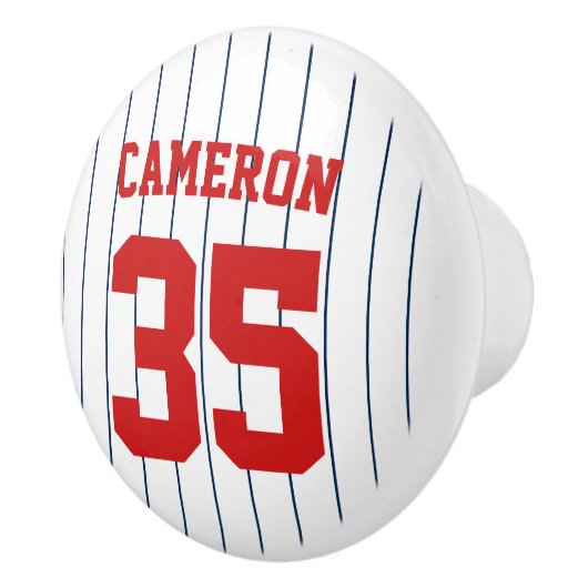 Volledig bewerkbare kleuren Baseball Jersey Stripe Keramische Knop (Rechts)