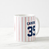 Volledig bewerkbare kleuren Baseball Jersey Stripe Koffiemok (Voorkant rechts)