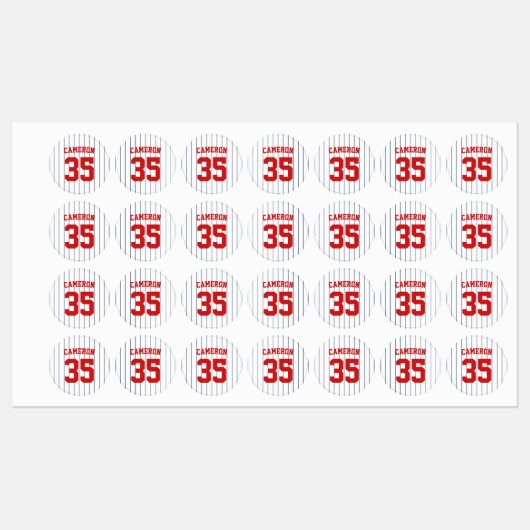 Volledig bewerkbare kleuren Baseball Jersey Stripe Labels (Vel)