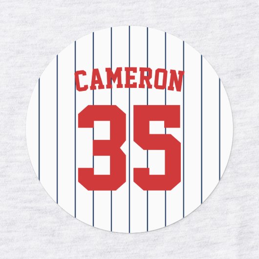 Volledig bewerkbare kleuren Baseball Jersey Stripe Labels (Design 2)