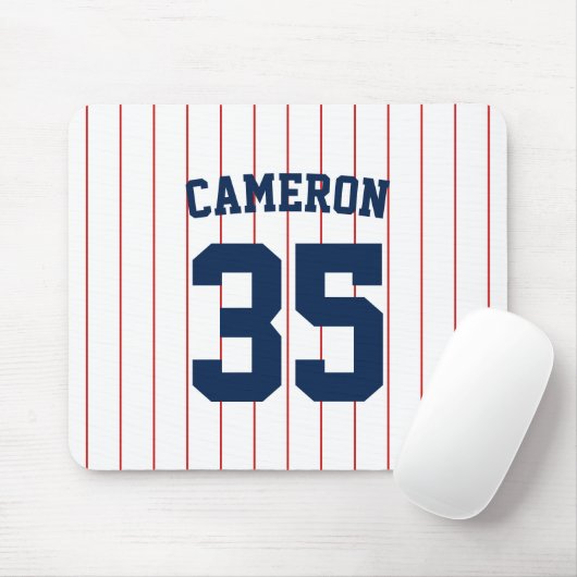 Volledig bewerkbare kleuren Baseball Jersey Stripe Muismat (Met muis)