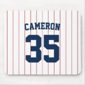 Volledig bewerkbare kleuren Baseball Jersey Stripe Muismat (Voorkant)