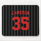 Volledig bewerkbare kleuren Baseball Jersey Stripe Muismat (Voorkant)