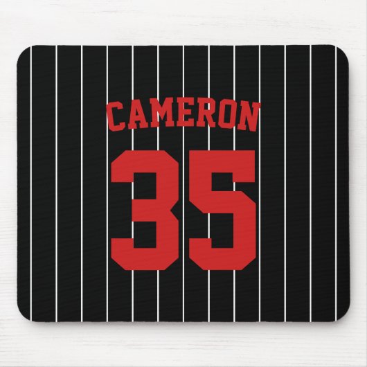 Volledig bewerkbare kleuren Baseball Jersey Stripe Muismat (Voorkant)