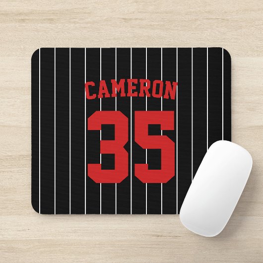 Volledig bewerkbare kleuren Baseball Jersey Stripe Muismat