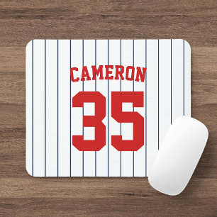 Volledig bewerkbare kleuren Baseball Jersey Stripe Muismat