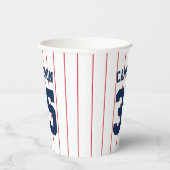 Volledig bewerkbare kleuren Baseball Jersey Stripe Papieren Bekers (Rechts)