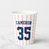 Volledig bewerkbare kleuren Baseball Jersey Stripe Papieren Bekers (Voorkant)