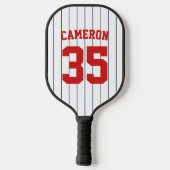 Volledig bewerkbare kleuren Baseball Jersey Stripe Pickleball Paddle (Achterkant)