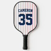 Volledig bewerkbare kleuren Baseball Jersey Stripe Pickleball Paddle (Achterkant)