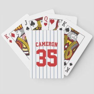 Volledig bewerkbare kleuren Baseball Jersey Stripe Pokerkaarten