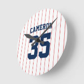 Volledig bewerkbare kleuren Baseball Jersey Stripe Ronde Klok (Hoek)