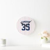 Volledig bewerkbare kleuren Baseball Jersey Stripe Ronde Klok (Huis)