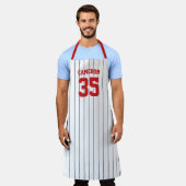 Volledig bewerkbare kleuren Baseball Jersey Stripe Schort (Gedragen)