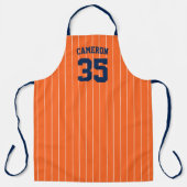 Volledig bewerkbare kleuren Baseball Jersey Stripe Schort (Voorkant)