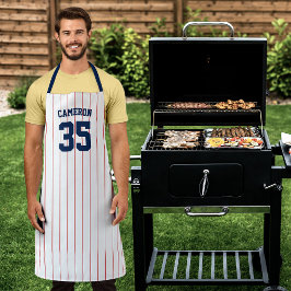 Volledig bewerkbare kleuren Baseball Jersey Stripe Schort