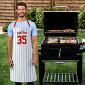 Volledig bewerkbare kleuren Baseball Jersey Stripe Schort