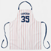 Volledig bewerkbare kleuren Baseball Jersey Stripe Schort (Voorkant)