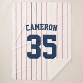 Volledig bewerkbare kleuren Baseball Jersey Stripe Sherpa Deken (Voorkant)