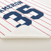 Volledig bewerkbare kleuren Baseball Jersey Stripe Sherpa Deken (3/4)