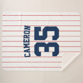 Volledig bewerkbare kleuren Baseball Jersey Stripe Sherpa Deken (Voorkant (horizontaal))