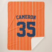 Volledig bewerkbare kleuren Baseball Jersey Stripe Sherpa Deken (Voorkant)