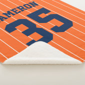 Volledig bewerkbare kleuren Baseball Jersey Stripe Sherpa Deken (3/4)