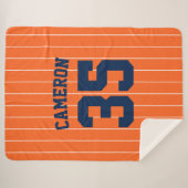 Volledig bewerkbare kleuren Baseball Jersey Stripe Sherpa Deken (Voorkant (horizontaal))