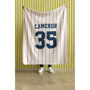 Volledig bewerkbare kleuren Baseball Jersey Stripe Sherpa Deken