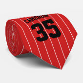 Volledig bewerkbare kleuren Baseball Jersey Stripe Stropdas (Opgerold)