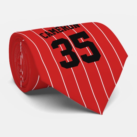 Volledig bewerkbare kleuren Baseball Jersey Stripe Stropdas (Opgerold)